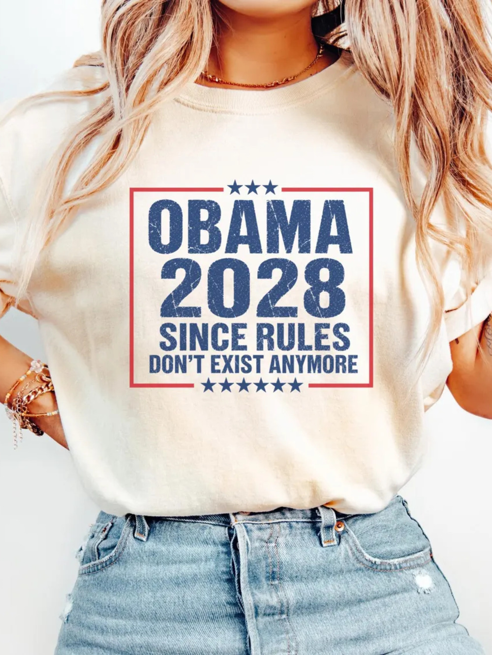 Obama 2028 Since Rules Dont Exist Anymore Shirt, Retro Election Parody Tee
